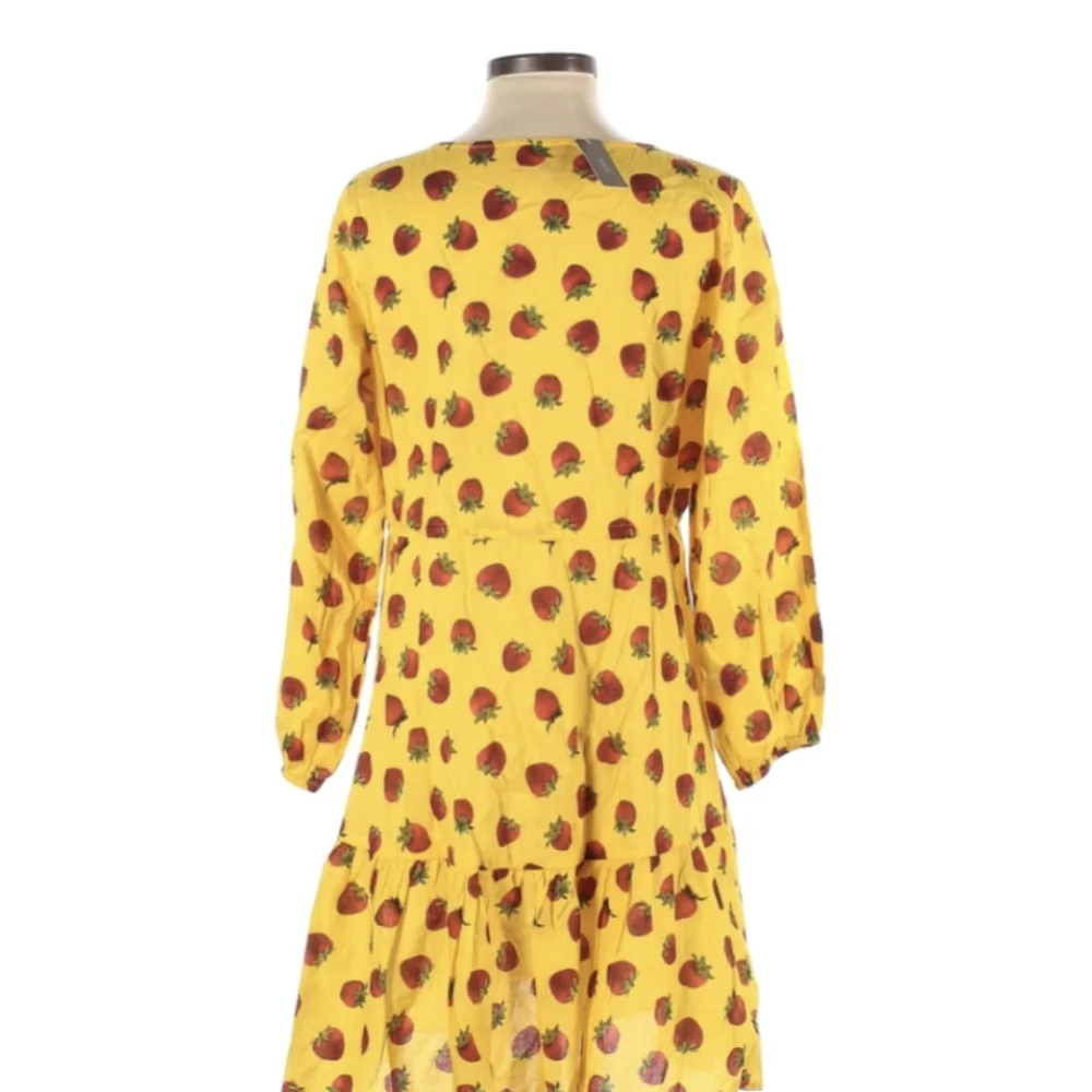 J. Crew Edie Parker Cover-up Dress, Size Small, Like New Yellow Strawberry - Picture 3 of 8